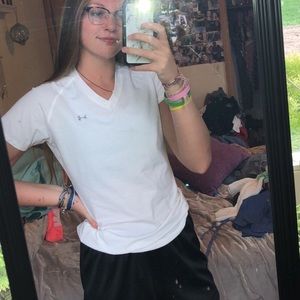 White under armor V-neck